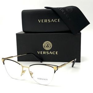 VERSACE VE1280 1433 Gold/Black / Demo Lens 52mm Eyeglasses